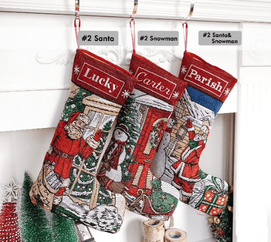 Personalized Christmas Stocking, Jacquard Christmas Ornaments Embroidered Customized Holiday Stocking.
