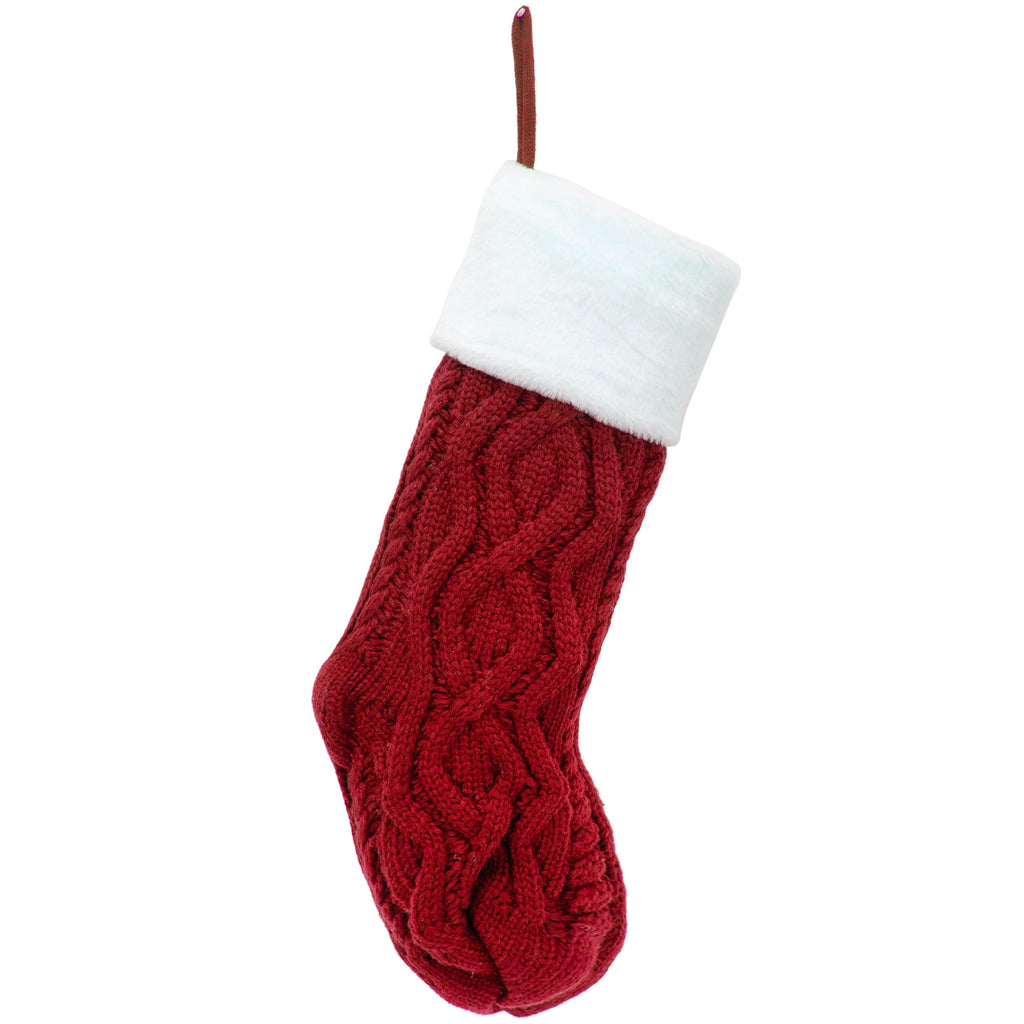 Personalized Knitted Christmas Stockings Classic Unique Embroidered Ornament Holiday Party Gift -CZZ.