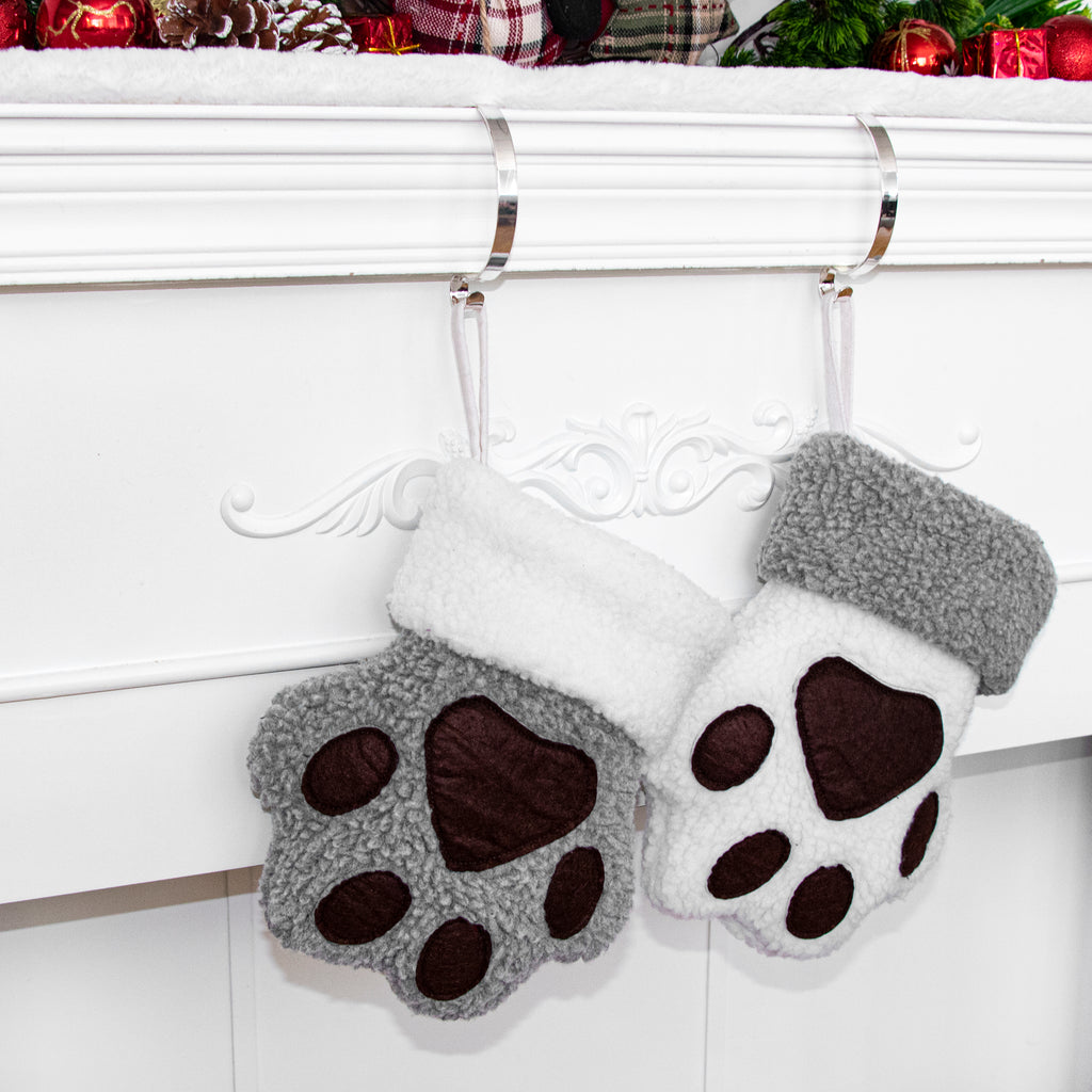 Christmas Stockings Pet Paw Pattern Stockings Ornament Stockings Pet Christmas Decoration.