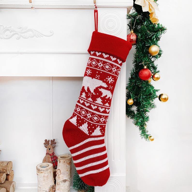 Personalized Christmas Knitted Stocking Snowman Family Decorations -ZZRX.